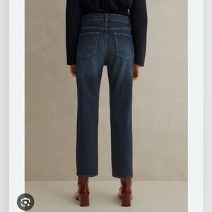 ME+EM 24 Straight Leg Crop Jean Dark Wash Denim Mid Rise